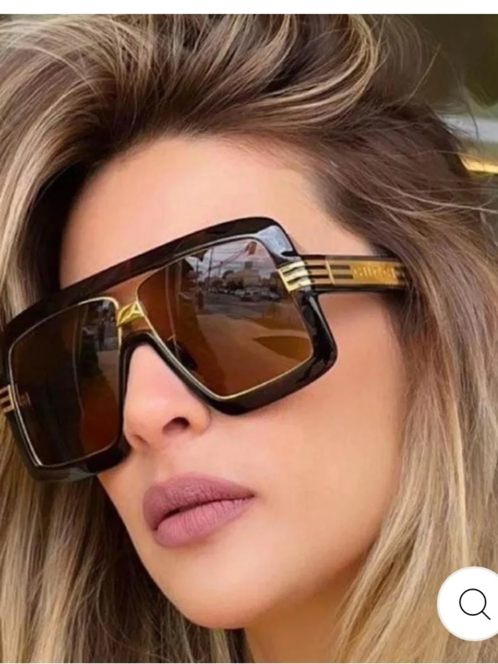 Gucci Oversize Tortoiseshell Frame Sunglasses with Gold Accents - Brown Lenses - Picture 1 of 7